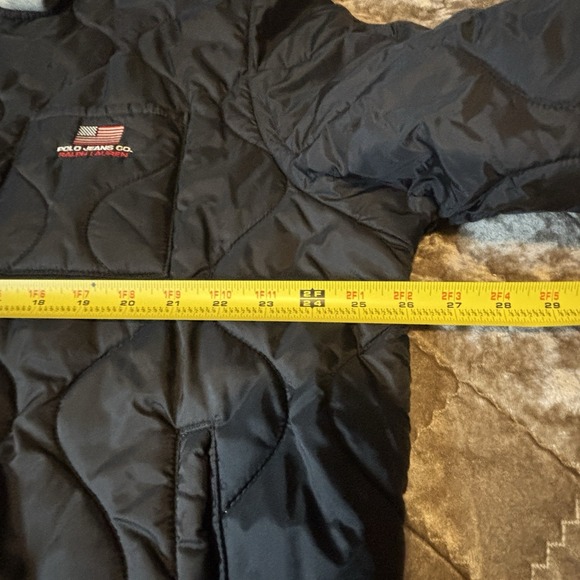 Vintage Ralph Lauren Polo Jeans Co. Full Zip Black Jacket Mens XL Quilted Hoodie - Picture 7 of 11
